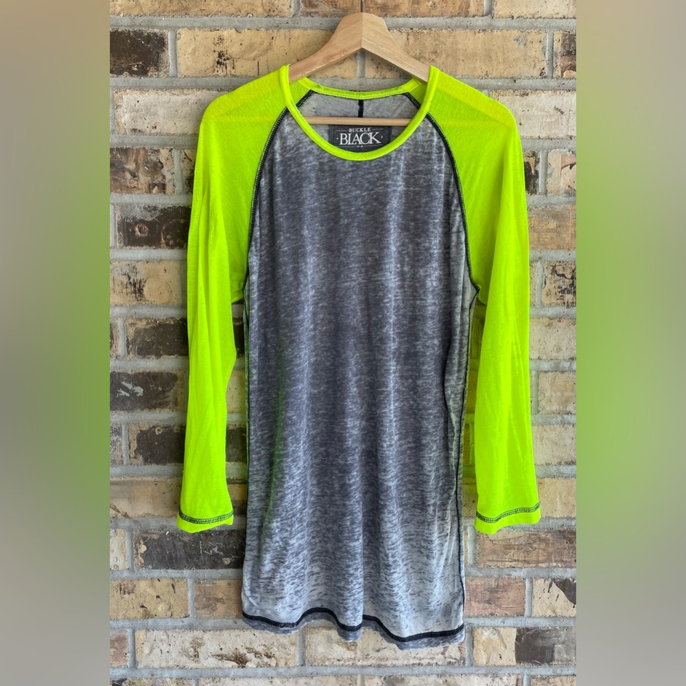5 for $25🔥Buckle Black Neon & Grey Acid Washed Standard Fit Shirt Large